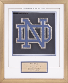 2008 Lou Holtz Notre Dame Award For Induction Into College Football Hall of Fame (Holtz LOA)